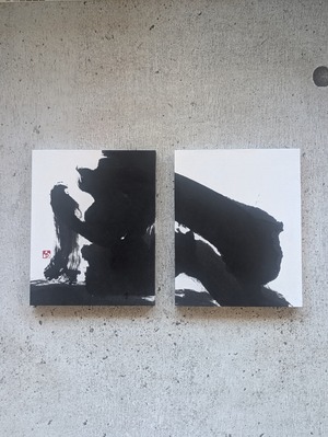 書のartwork（墨象24）一点物/パネル仕立て