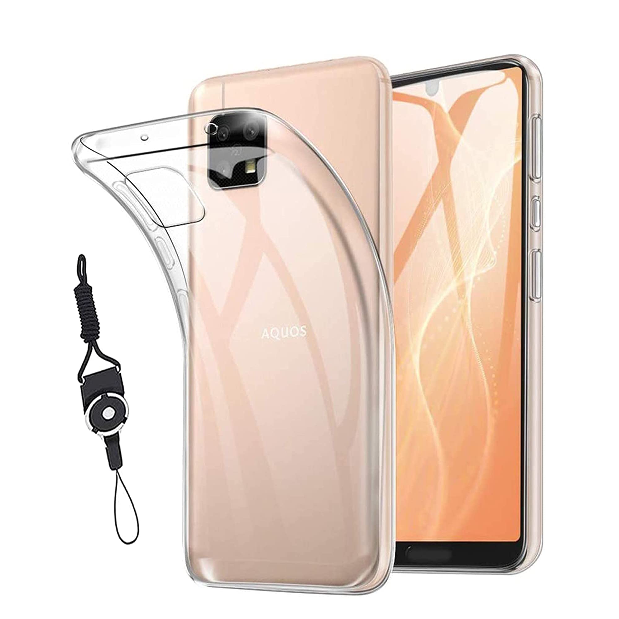 【特価処分】For AQUOS sense4 SH-41A SH-M15 /Sense5G SH-53A SHG03 / Sense4 Lite / sense4 basic A003SH 専用 ケース TPU 対応 透明保護ソフト シリコンケース 超薄型 超軽量 擦り傷防止 黄変防止、耐衝撃 防指紋 スマホケース sense4 / Sense4 Lite 専用保護カバー(携帯ストラップ 付属)