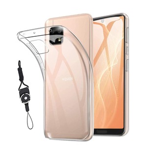 【特価処分】For AQUOS sense4 SH-41A SH-M15 /Sense5G SH-53A SHG03 / Sense4 Lite / sense4 basic A003SH 専用 ケース TPU 対応 透明保護ソフト シリコンケース 超薄型 超軽量 擦り傷防止 黄変防止、耐衝撃 防指紋 スマホケース sense4 / Sense4 Lite 専用保護カバー(携帯ストラップ 付属)