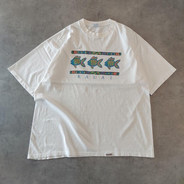 クレイジーシャツ Tシャツ アニマル 魚 古着 90s USA製 XL 白