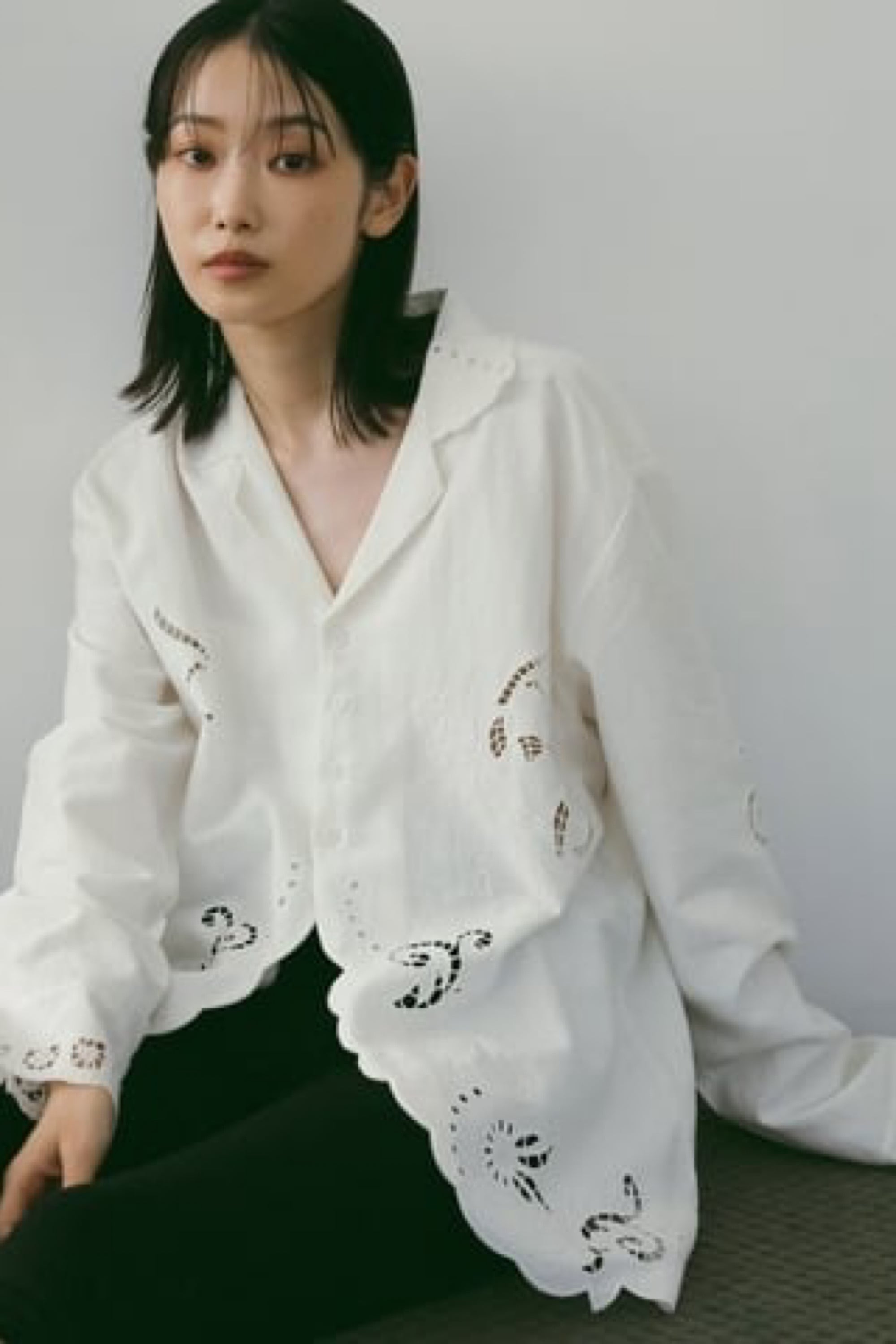 ànuke Cutwork Opencollar Shirts カットワークオープンカラーシャツ White