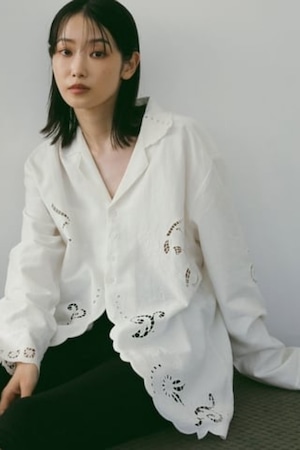 ànuke Cutwork Opencollar Shirts カットワークオープンカラーシャツ White