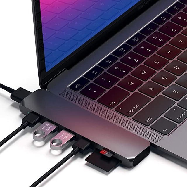 Satechi アルミニウム Proハブ (スペースグレイ) MacBook Pro, MacBook Air 2018以降対応 40Gbs PD 4K HDMI Micro/SDカード USB 3.0ポート×2 マルチ USB ハブ | 光華団