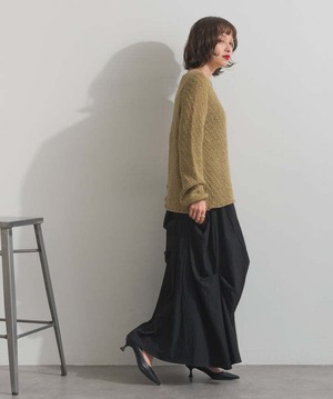 2569506 異素材ミックスヤーンニットプルオーバー beige