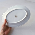 【台湾食器】淡いピンクのお花 大皿/オーバル皿