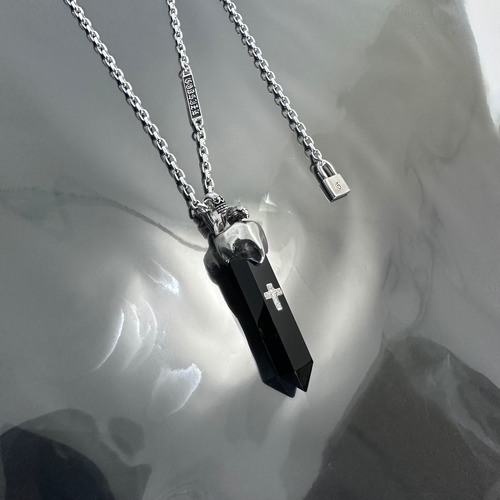 One off OBSIDIAN with DIAMONDS NECKLACE  / 限定商品 オブシディアンウィズダイヤモンドネックレス