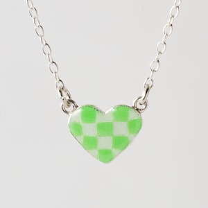 HEART kiwi & clear - necklace -