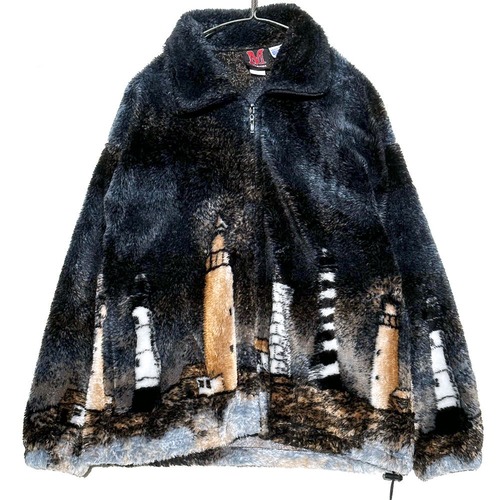 [MAZMANIA -Made In USA] Vintage Full Zip Long Pile Fleece Jacket [1990s-] Vintage Fleece Jacket