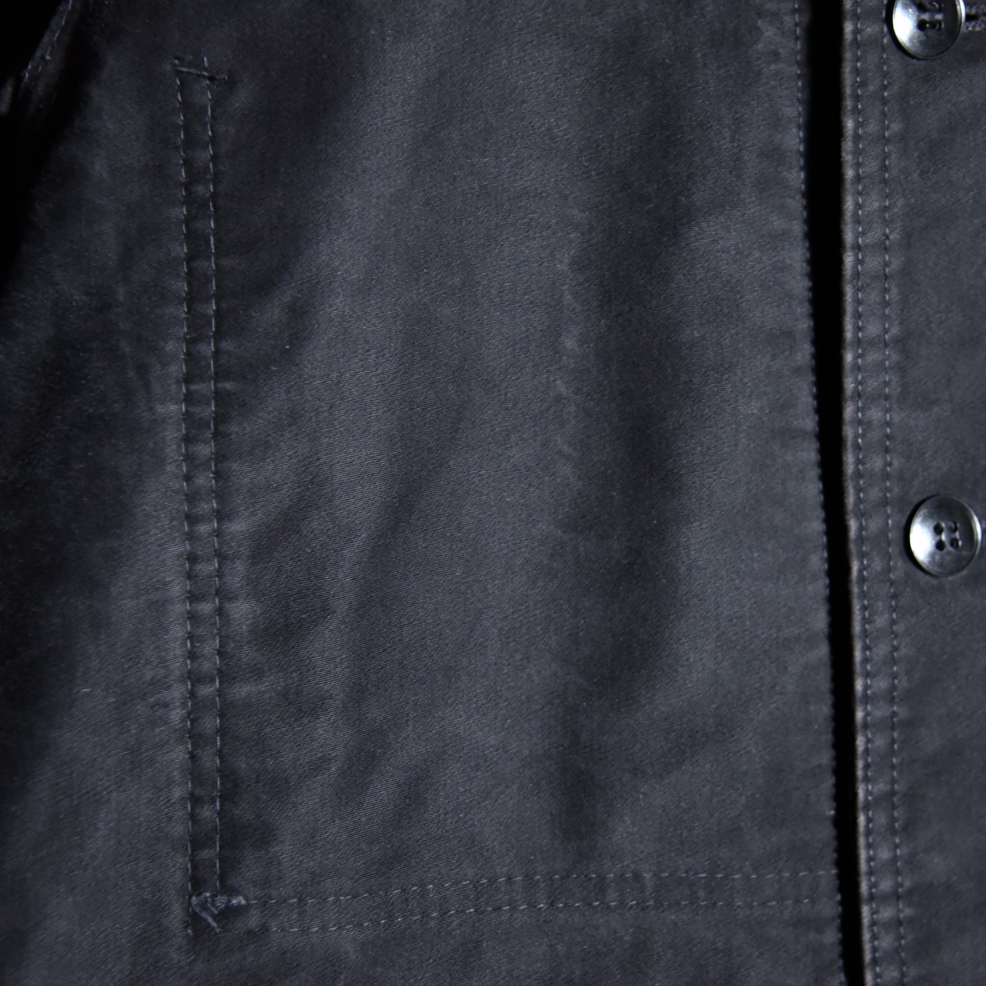60s French Work Black Moleskin Jacket ブラック モールスキン