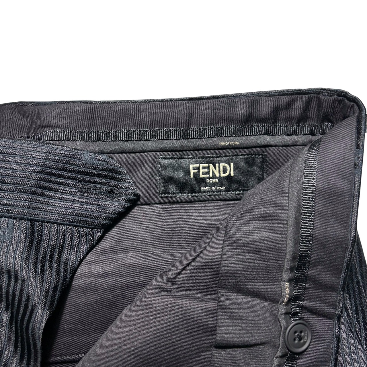 FENDI “FF” logo woven black slacks