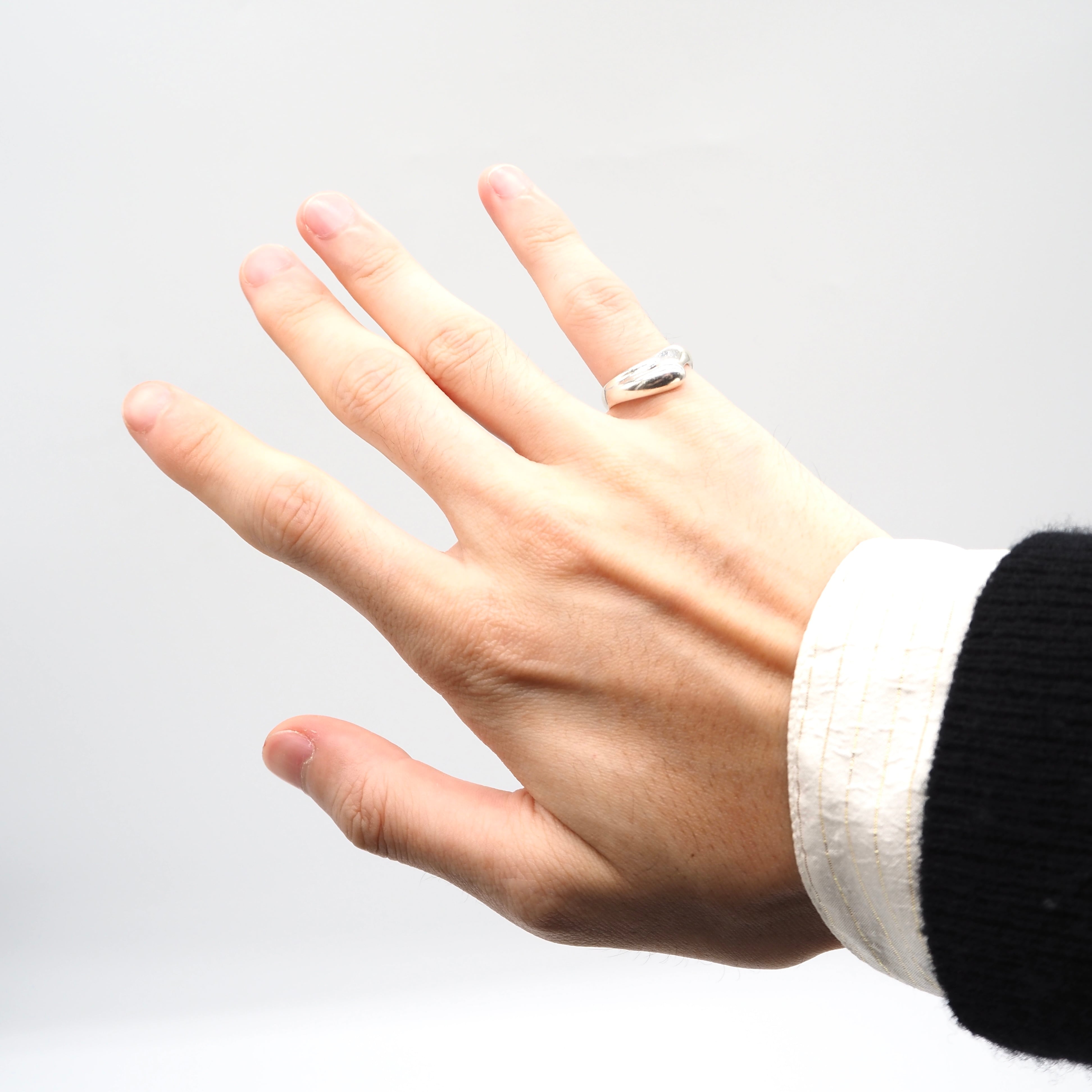 Tiffany&Co. 約9号 カーブドウェーブハートリング シルバー925