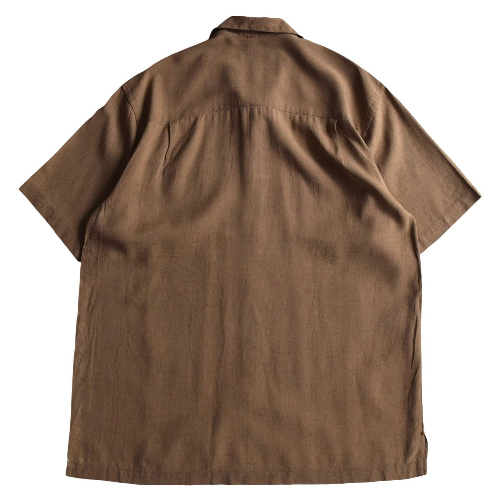 シルク 半袖 オープンカラー シャツ / silk half sleeve open collar