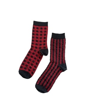 【FAKUI】CHECK×STRIPE SOCKS