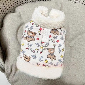 【PET】2種類展開裏起毛可愛さ満点クマイラストフック付きベストORワンピース