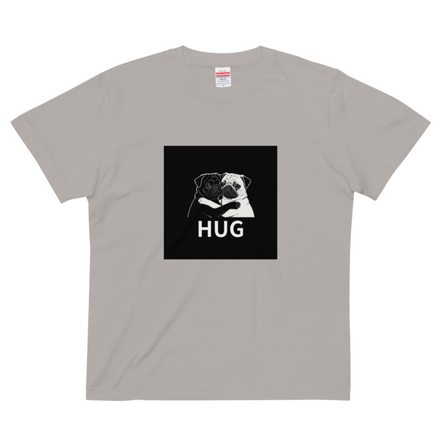 「HUG」パグTシャツ WHITE/BLACK/GREY