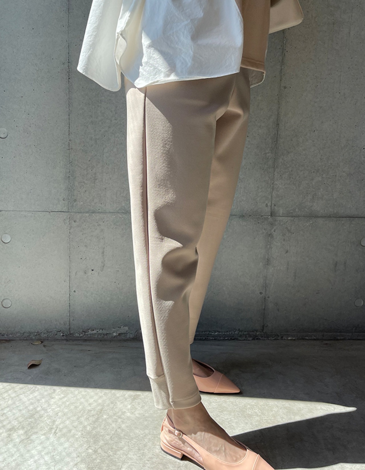 【24ss】Back-Rib Jogger Pants_Beige