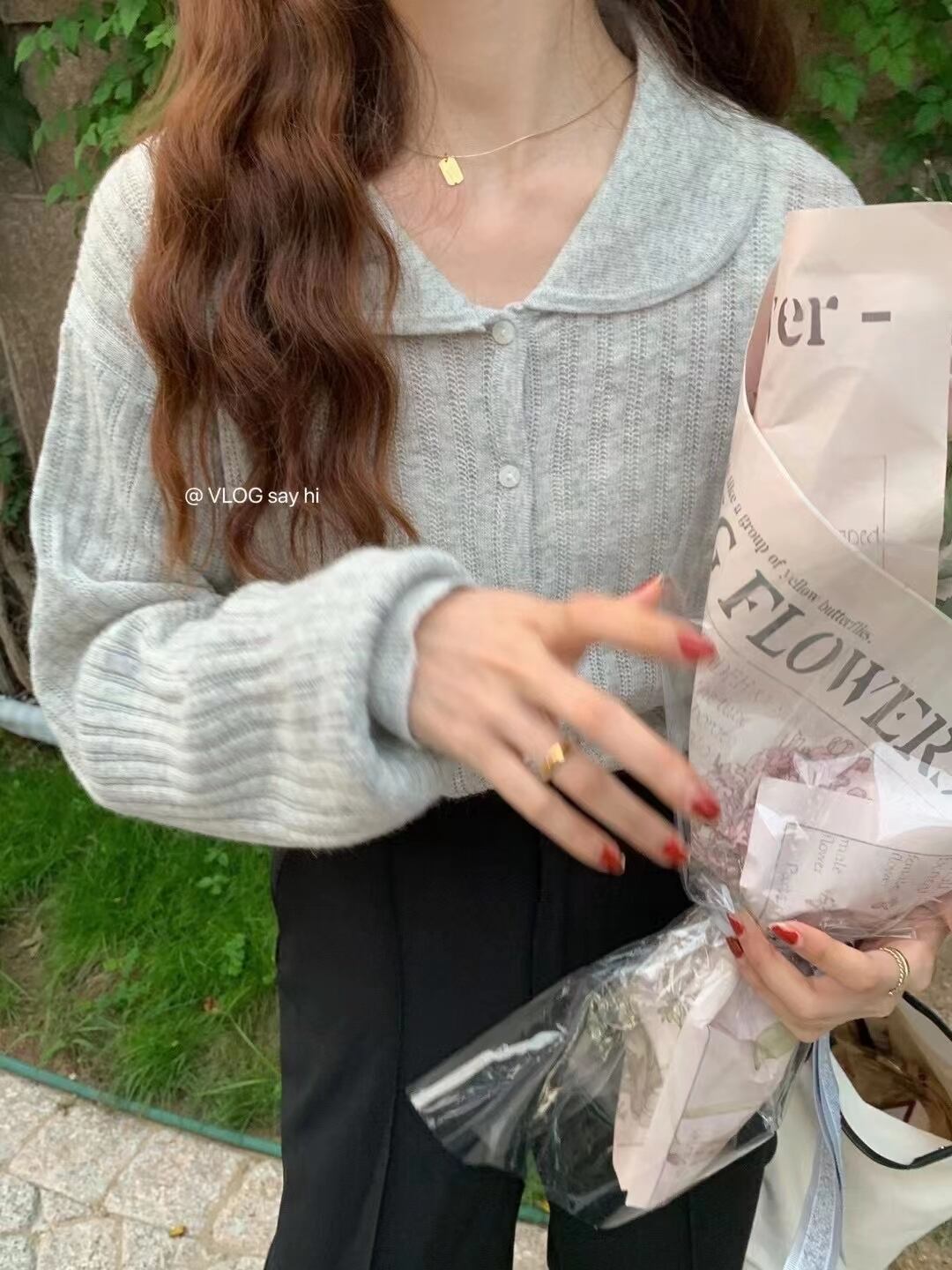 シアーシャツ風ニット　AJ2085-762