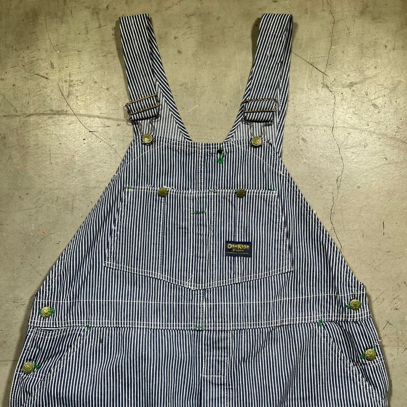 60's~ OSH KOSH B'GOSH オシュコシュ ヒッコリーオーバーオール ワークウェア W44インチ 希少 ヴィンテージ BA-1718  RM2137H | agito vintage powered by BASE