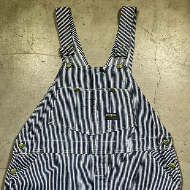 60's~ OSH KOSH B'GOSH オシュコシュ ヒッコリーオーバーオール ワークウェア W44インチ 希少 ヴィンテージ BA-1718 RM2137H
