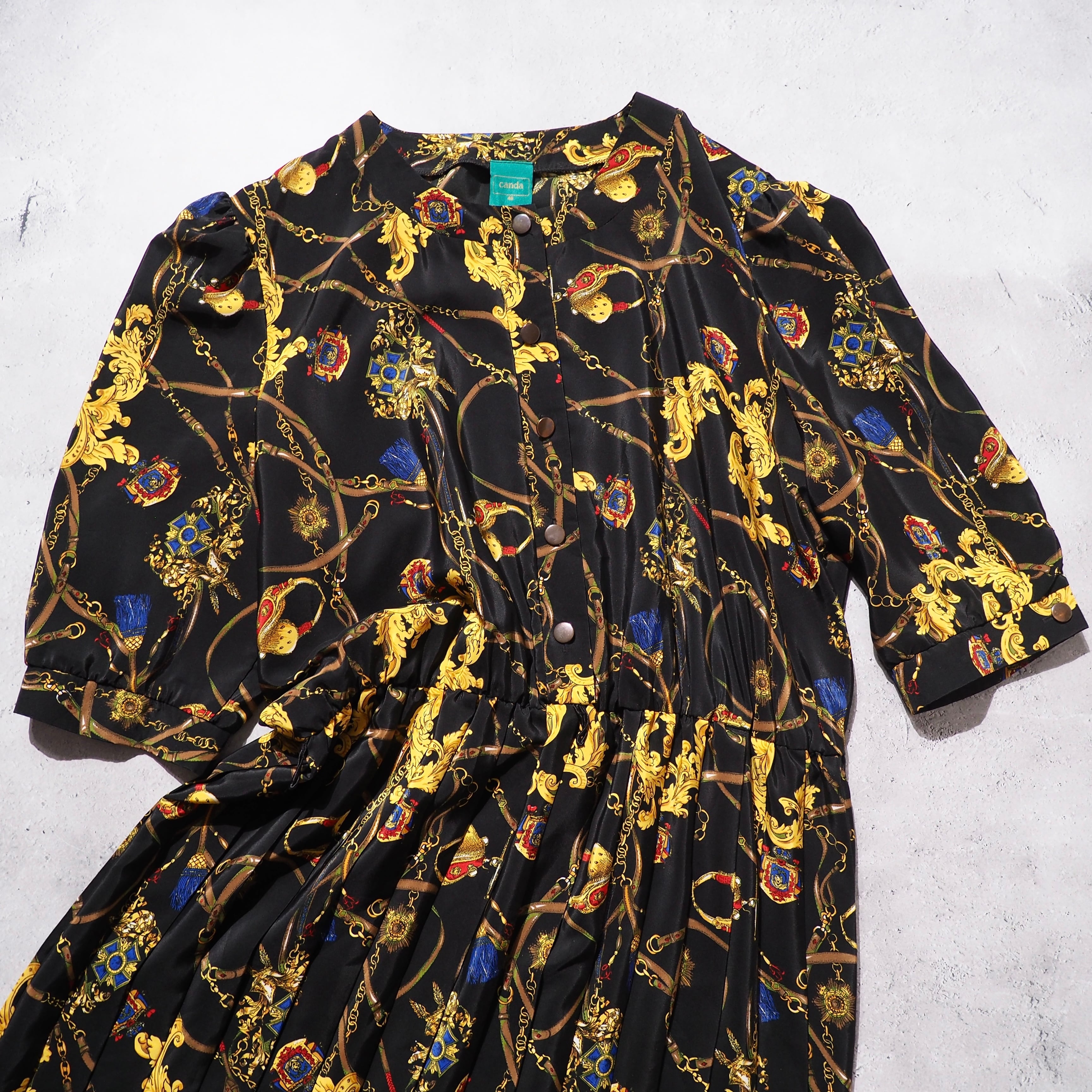 1990s Beautiful Luxury Art pattern vintage Onepiece Dress