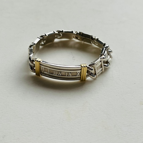 vintage Tiffanyヴィンテージティファニーatlas id bracelet 18k gold × silver925コンビブレスレット