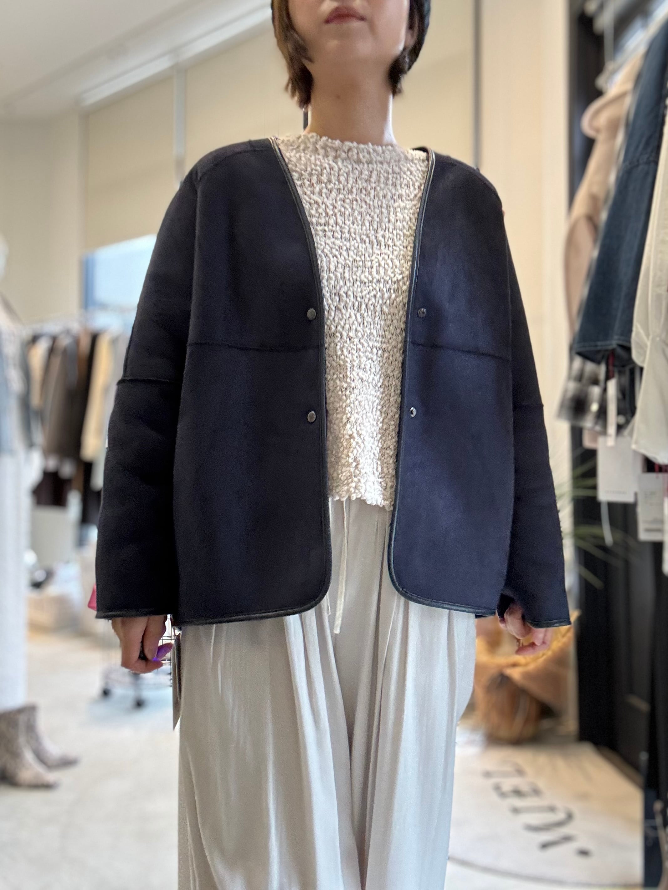【PASSIONE】リバーシブルムートンボアコート