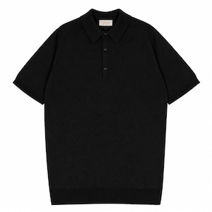 ★定価101,200円・新品未使用★ジョンスメドレー ZANDER ザンダー 至高のシルク×カシミヤ ニットポロシャツ ノワール　サイズS, M