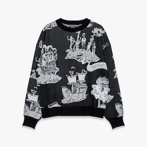 FAKE AS FLOWERS / FAF 25AW NEWCOMMUNE ISLAND JAQUARD KNIT (BLACK)