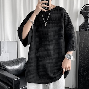 Waffle-knit T-shirt(MT1593)