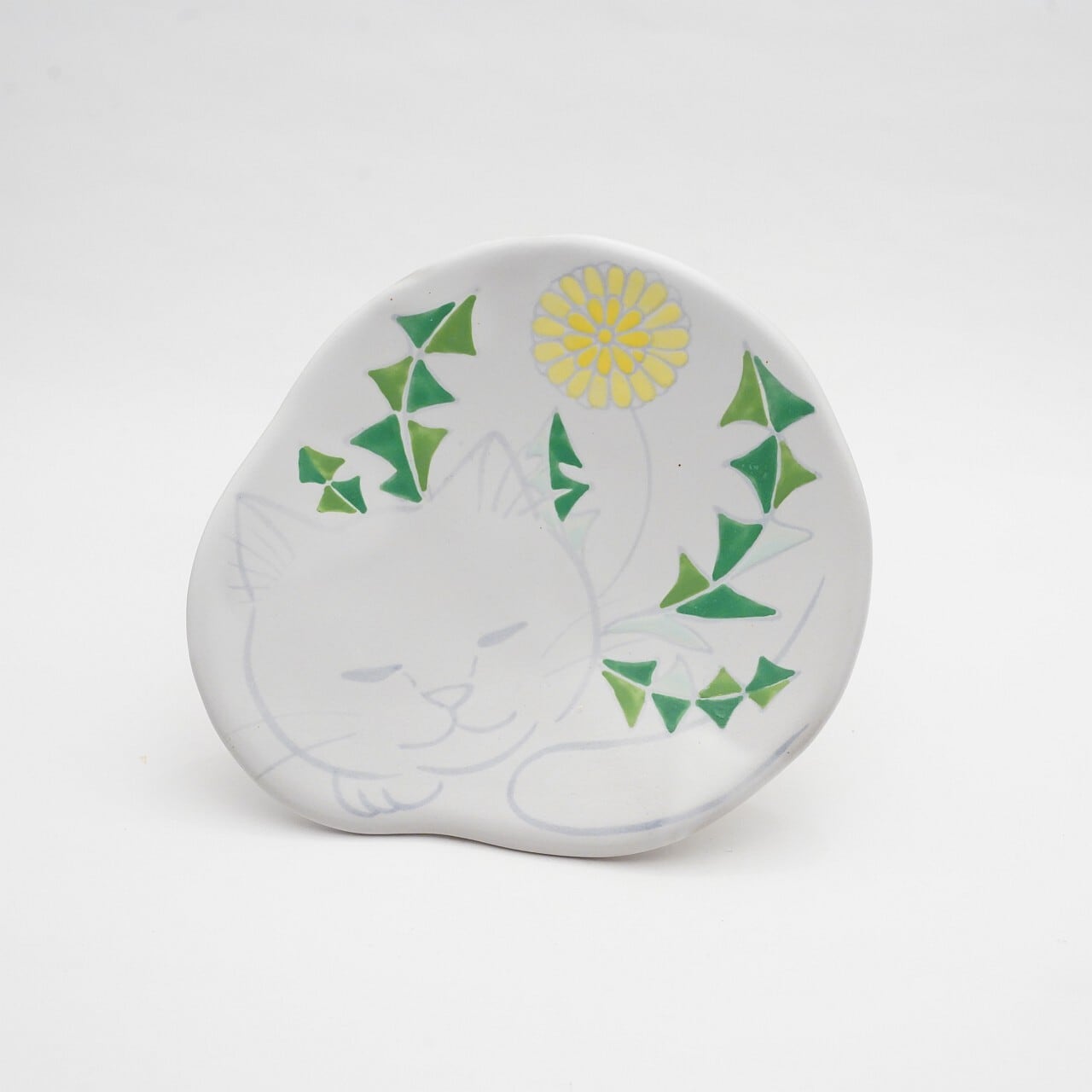 【木村扶由子】動物小皿 タンポポ こねこ 5-E