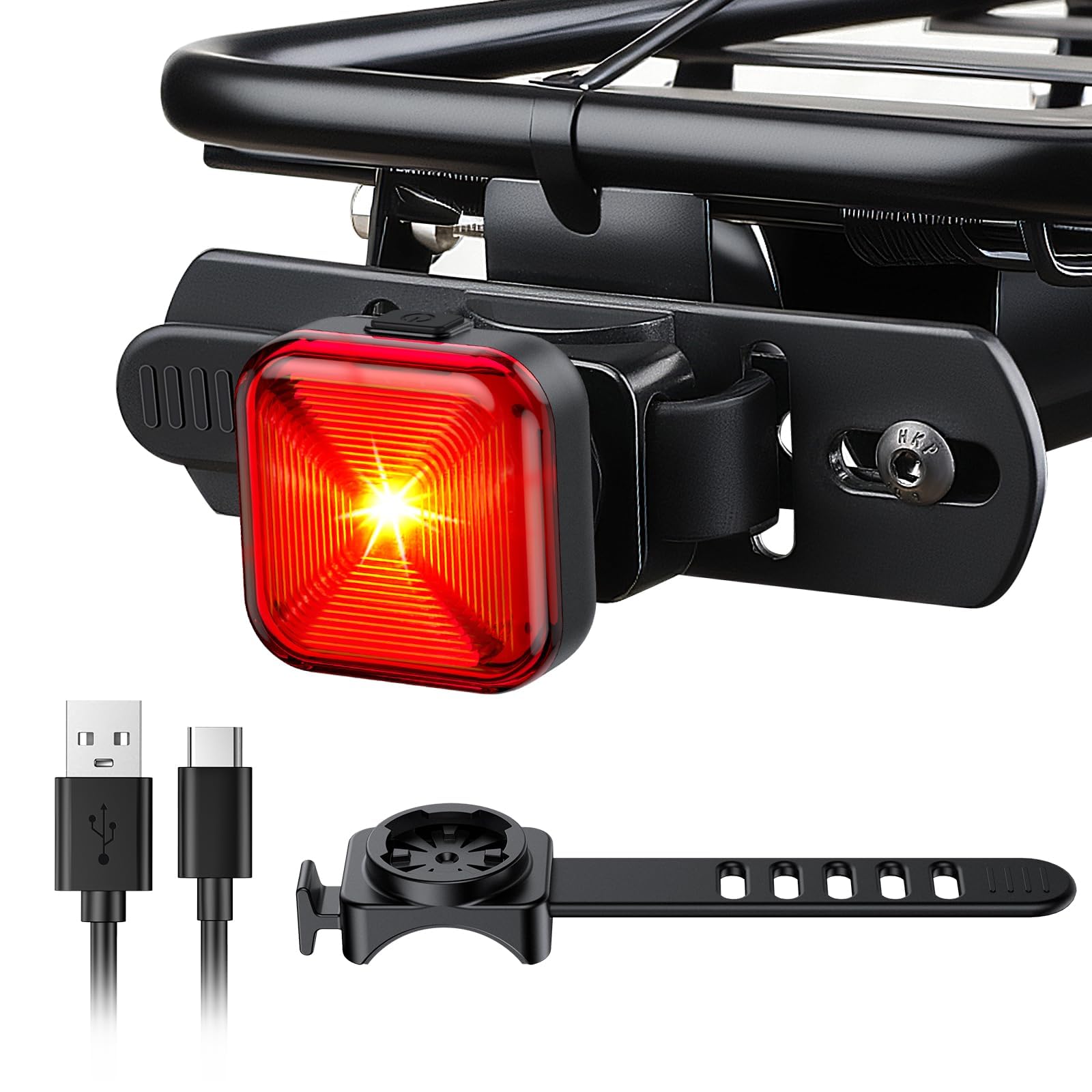 【特価処分】ONVIAN 自転車 テールライト 充電式usb c 自転車 ライト 防水 自転車 リアライト 複数のモード サドル&シートポスト用クイックリリースマウント テールライト 自転車