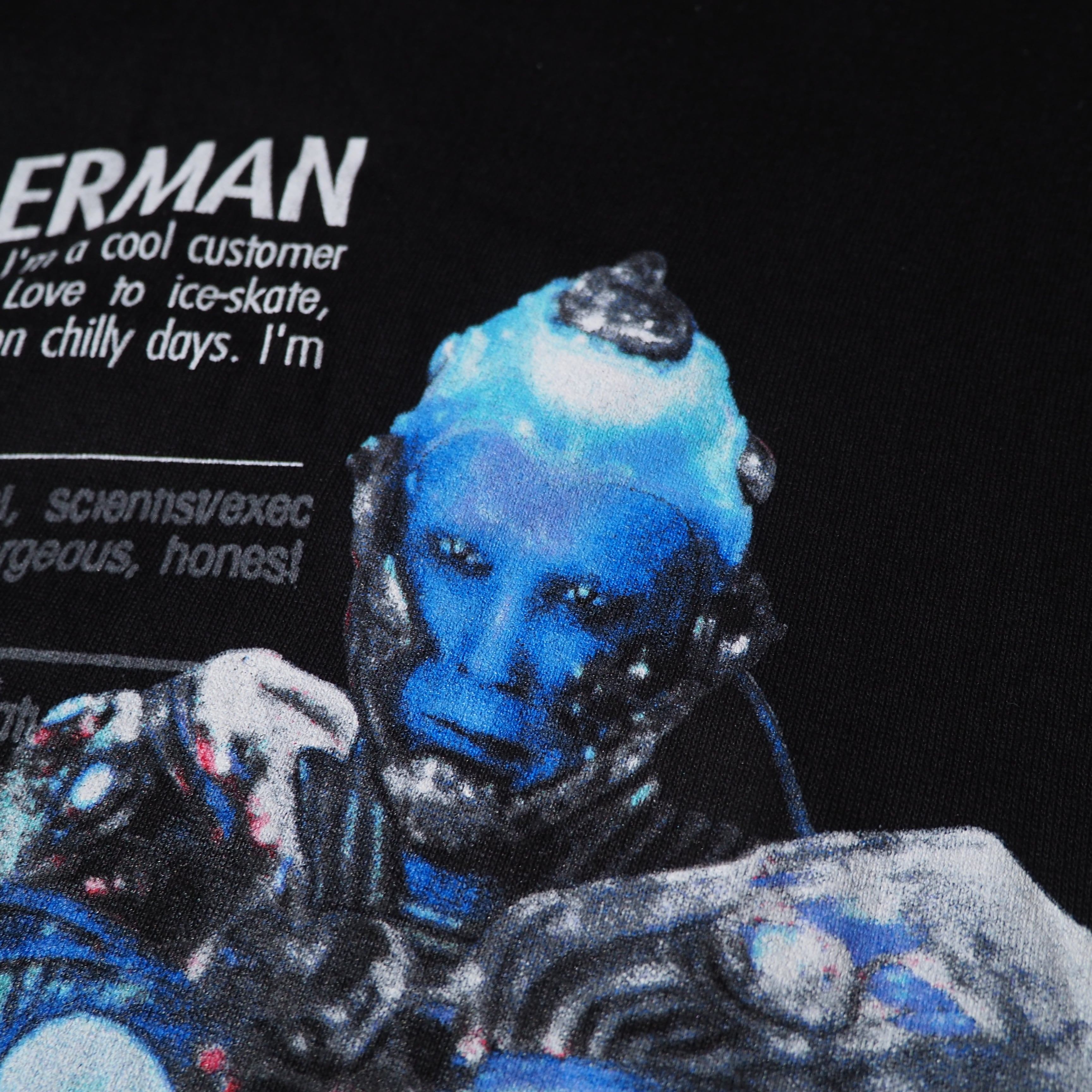 1997s ” Winter wonderman ” printed black loose Tee (made in Usa)