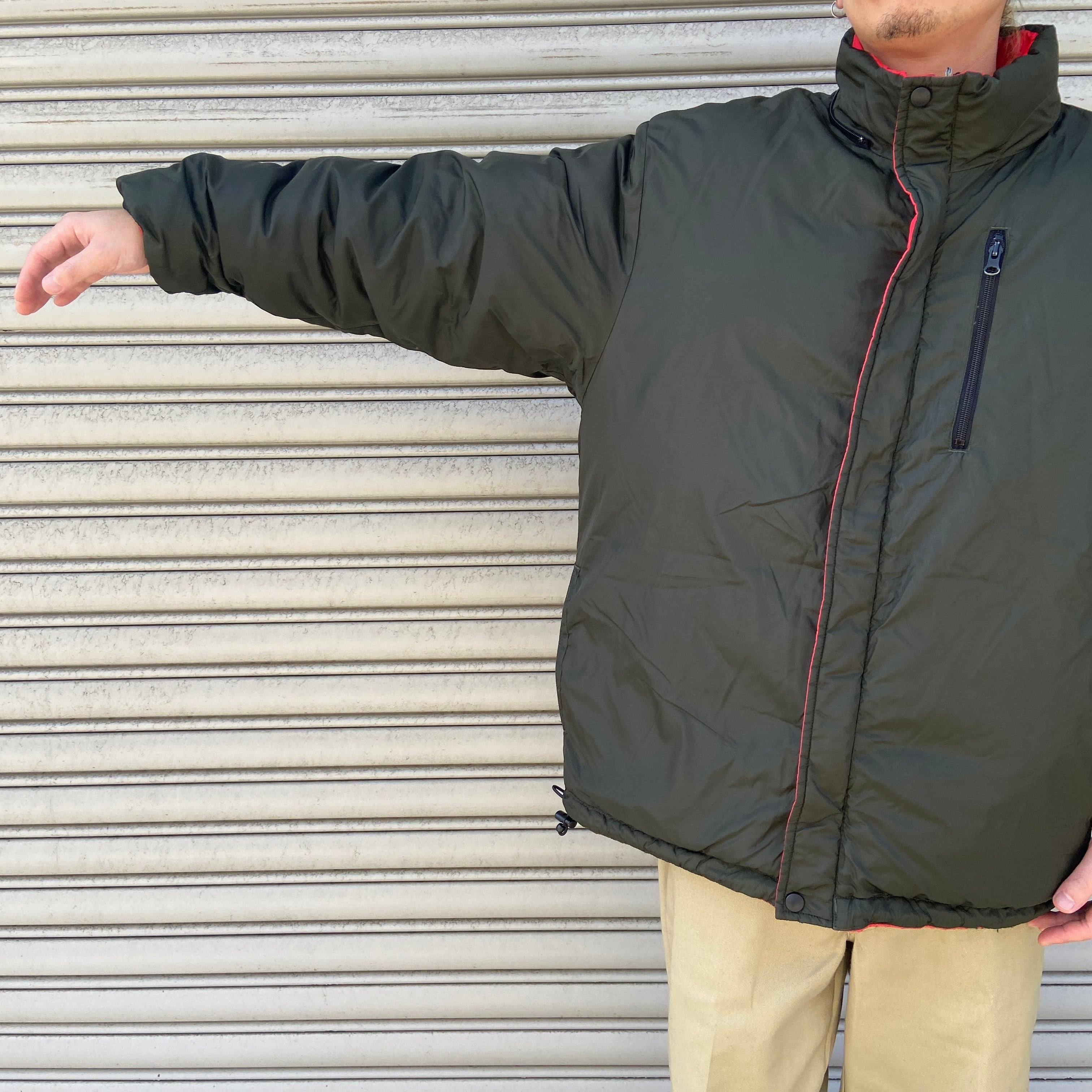 90s LANDS'END 中綿入りダウンリバーシブルブルゾン ナイロン L 90s LANDS'END 中綿入りダウンリバーシブルブルゾン ナイロン L