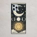 受注生産 iPhoneケース 白い月と金色太陽の星図｜星図アート STAR063B