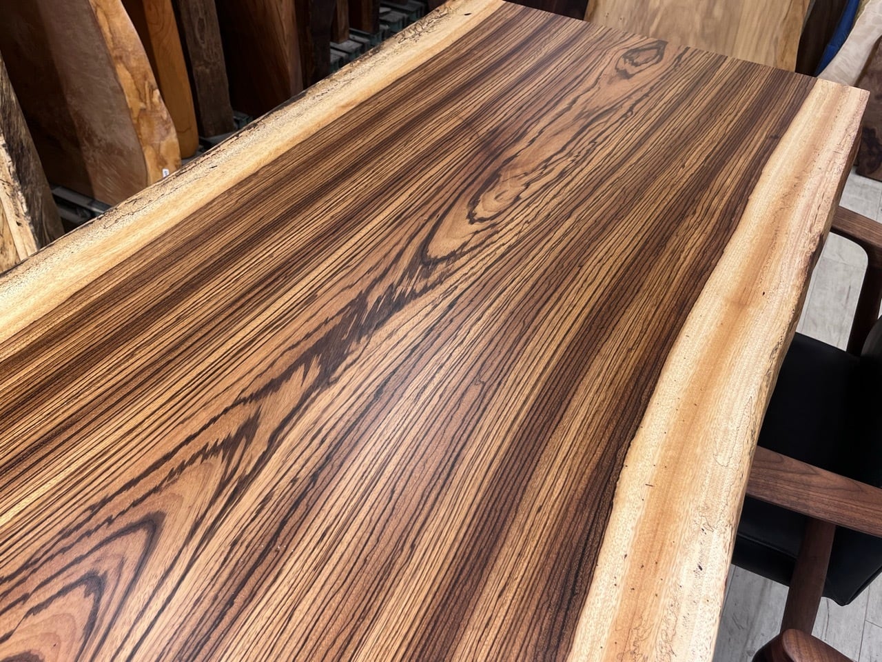 ゼブラウッド_1745×820-740×60_青山店_テーブル天板/一枚板 242140-1