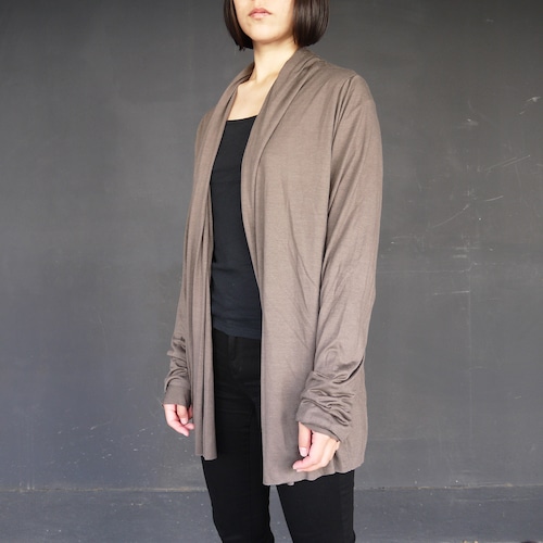 Angora Jersey Double Cardigan オリーブブラウン　ykcs-901