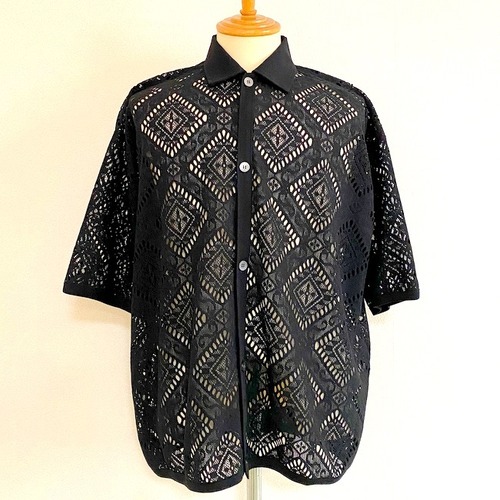 MILPA® Tech Lace Polo Cardigan　Black