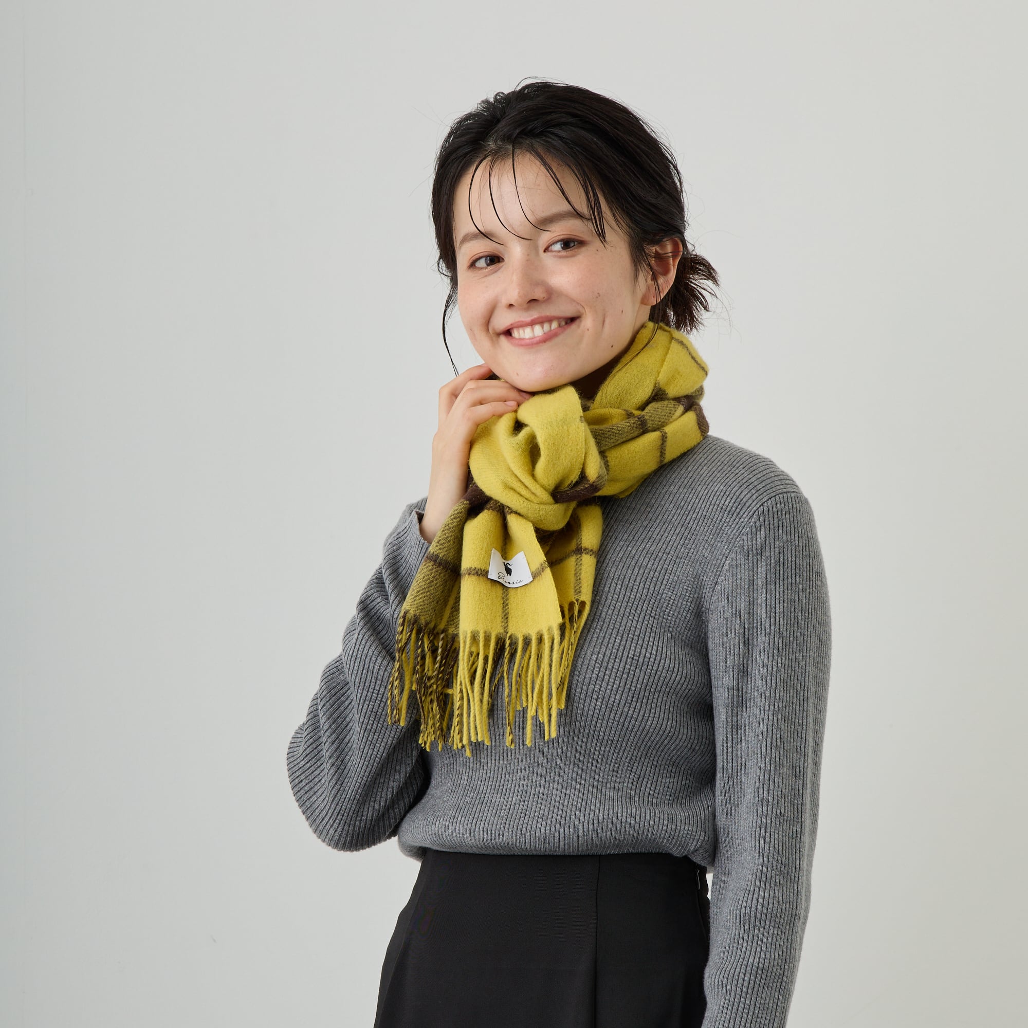 HEIHEI リボンマフラー イエロー 楽天市場】【ふるさと納税】日本製 カシミヤ100% バイカラーマフラー