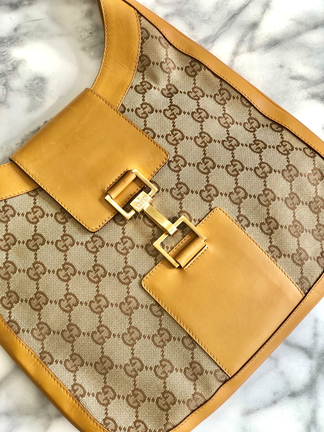 GUCCI グッチ ホースビット GGキャンバス×レザー ホーボー ショルダー 