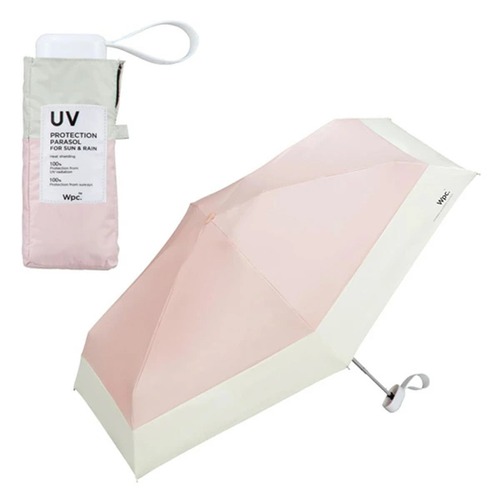 Wpc. 日傘 遮光切り継ぎtiny 80116423 ピンク(PK) 折りたたみ傘 47cm レディース  晴雨兼用 遮光 UVカット 100% コンパクト 小さい スリム スクエアタイプ バッグに収納しやすい 豊富なカラー バイカラー 上品 大人可愛い 通勤 通学 旅行 おしゃれ 可愛い 女性