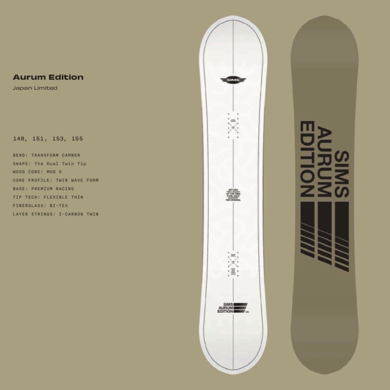 23-24 SIMS AURUM EDITION Japan Limited スノーボード 板 シムス  