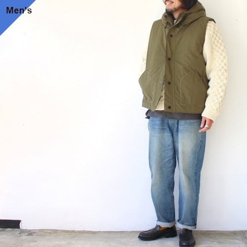 melple ナイロン中綿フードベスト Monterey Vest　（Khaki）