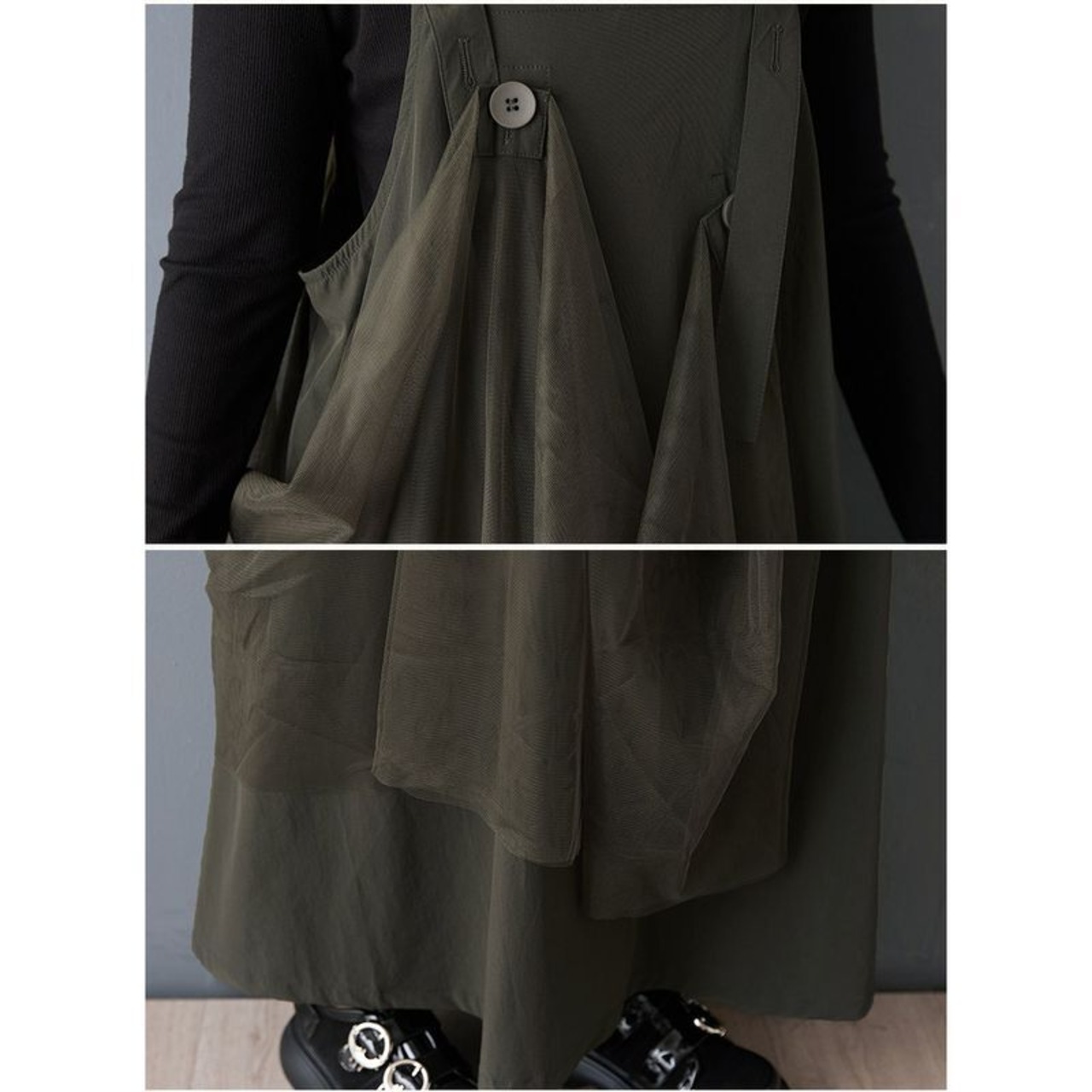 レイヤード チュール サスペンダースカート 00355