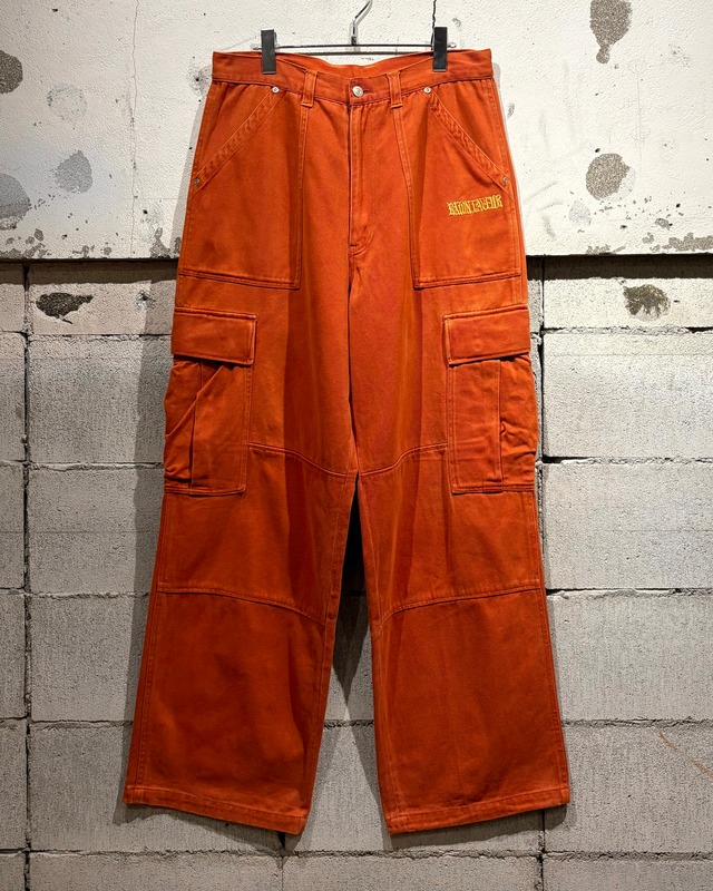 【Caka otto】“raton laveur” Vivid Orange Vintage Baggy Cargo Pants