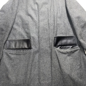 HERMES wool coat leather lining