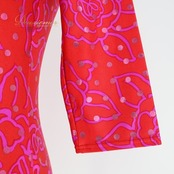 バレエ 衣装 レオタード レッド系 チャコット Chacott トップス 花柄 水玉 ドット柄 社交ダンス レッスン 練習 伸縮 かわいい 鮮やか 華やか 七分袖 パープル系