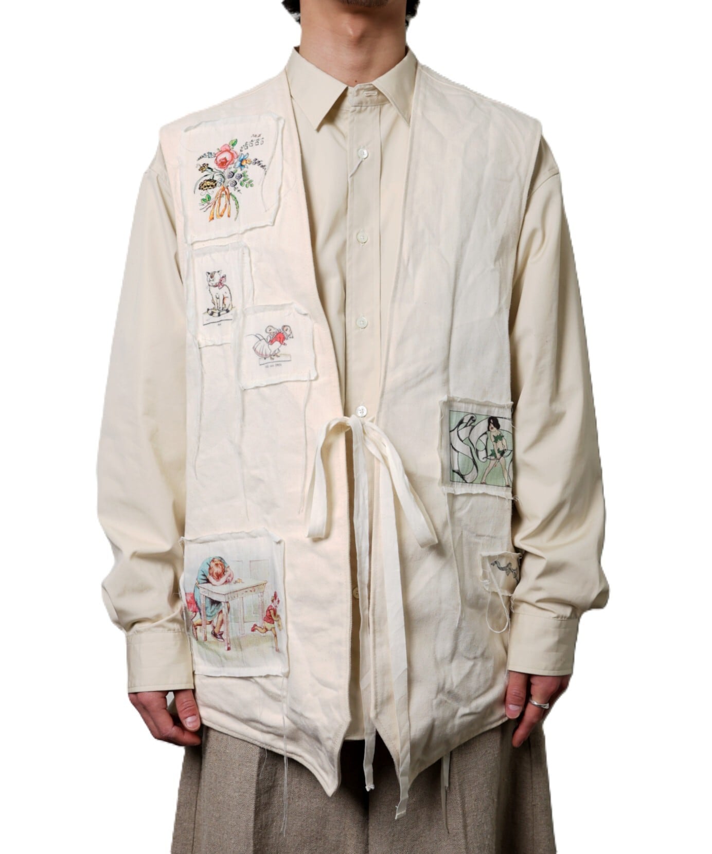 midorikawa 19ss ベスト Midorikawa / MID25SS-VT02 DENIM VEST (IVORY) | AfterSchool