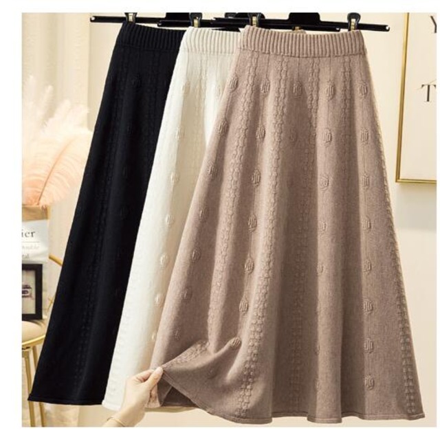 秋冬レディースニットスカート★韓国風のニットスカート★ファッションニットハーフスカート★