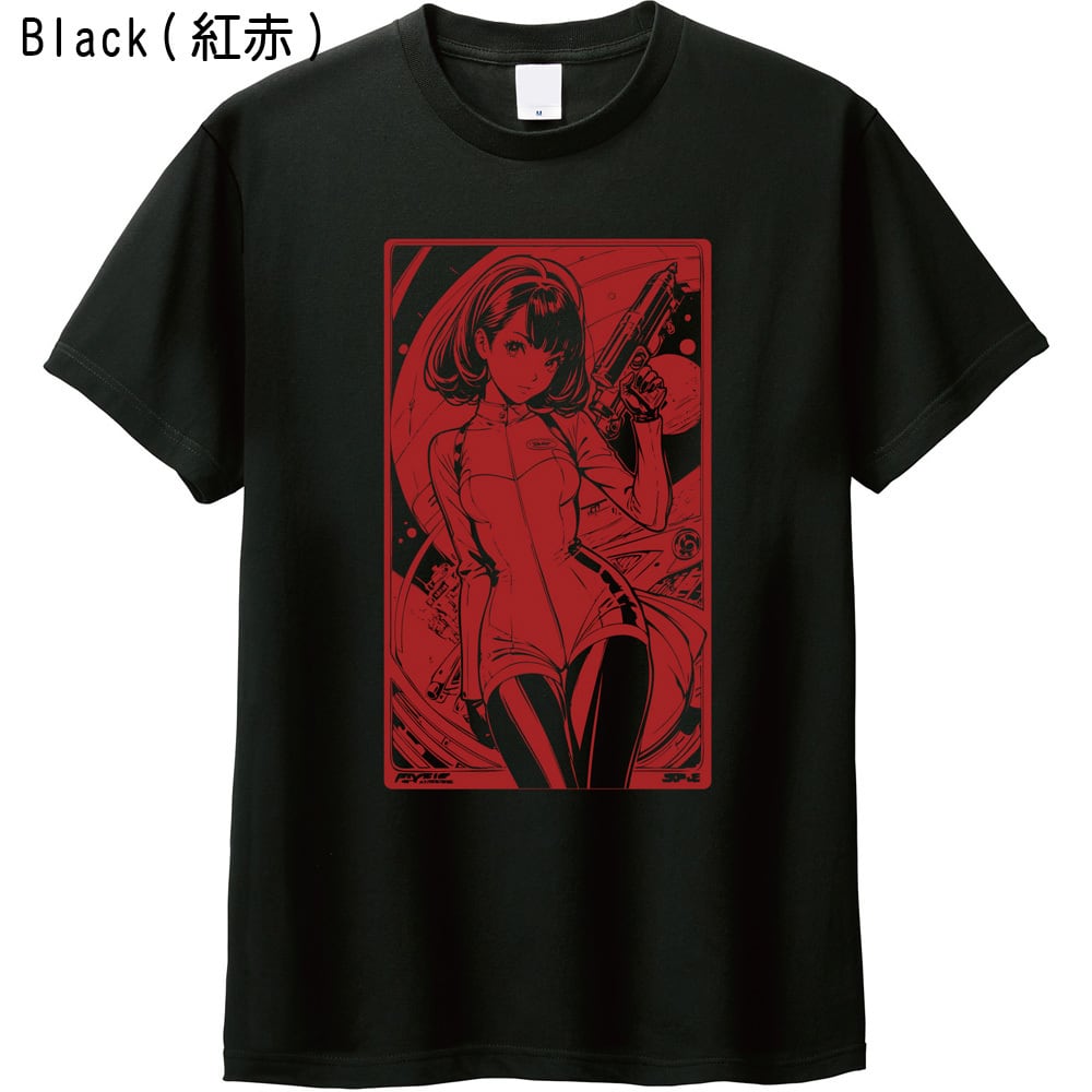 全5色/XXL] レトロアニメ Tシャツ 黒 80s 90s SF アニメ風 ポスター風