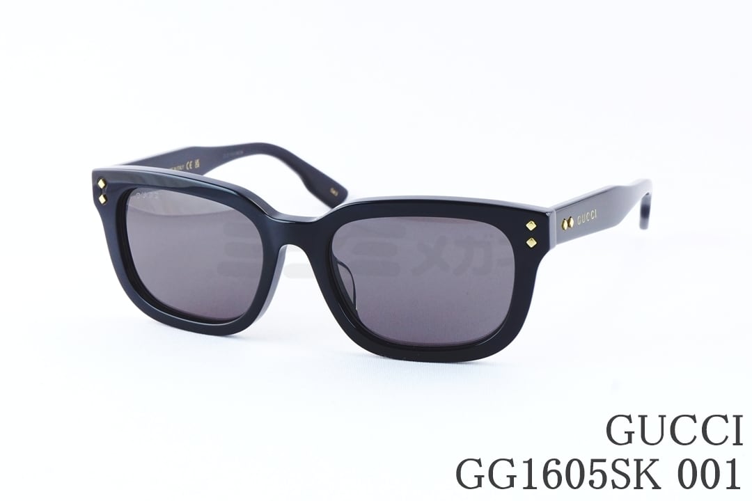 GUCCI　スクエア型サングラス　メンズ　レディース GUCCI サングラス GG1605SK 001 スクエア メンズ レディース